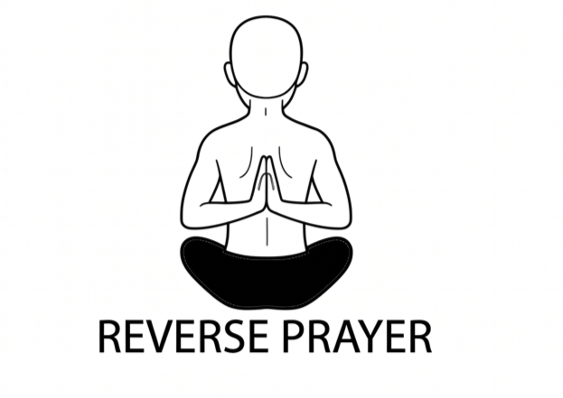 Visual sketch of Reverse Prayer Stretch (Paschima Namaskarasana)